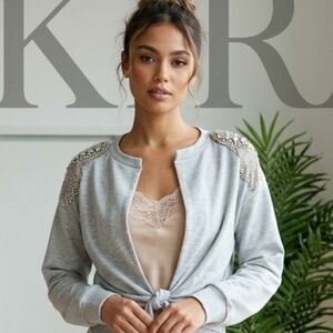 AKIRA Light Gray Lounge Set with Blush Camisole